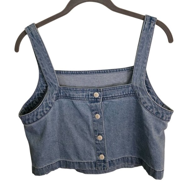 Madewell Denim Cropped Tank Brigham Wash 2022 Size S - Picture 3 of 8